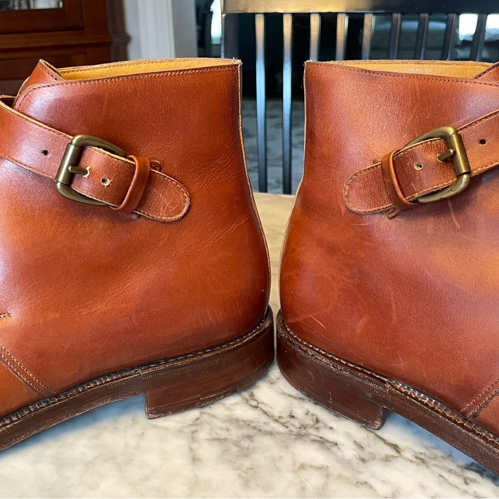 Handmade Crockett&Jones x Polo Ralph Lauren Brown Leather Desert Boots Mens 12D - Picture 5 of 15